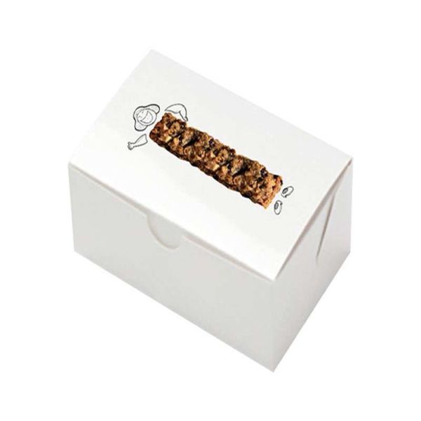 custom rectangle cookie packaging box White food macaron color paper box
