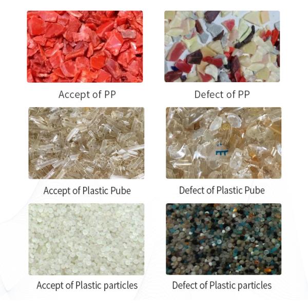 2 Chutes Plastic Color Sorting Machine CCD Chip LED Optical Technique