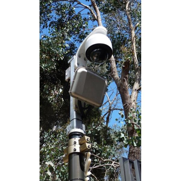 4.5m lockable telescoping pneumatic CCTV mast for mobile security services