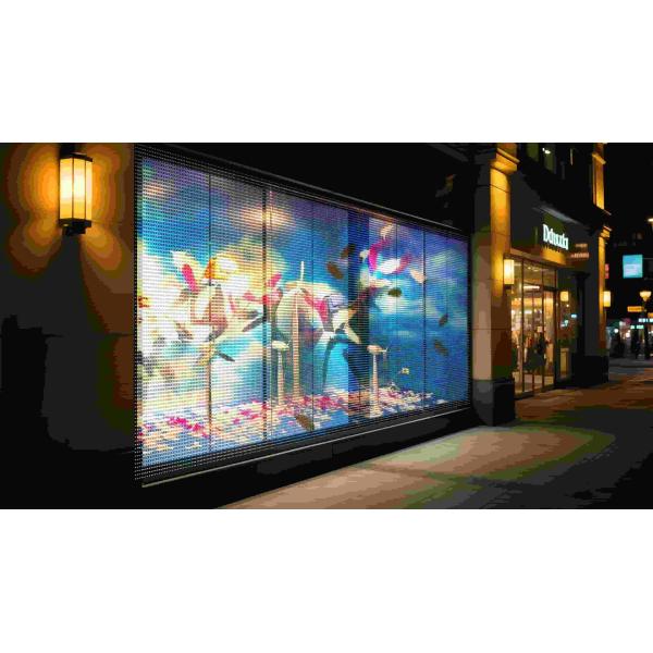 High Definition LED Screen P3.91-7.8 IP65 High Transparency Window Screen For Advertising