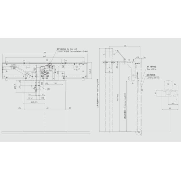 200V 700mm Center Opening Elevator Door Operator Synchronous For Elevator Parts