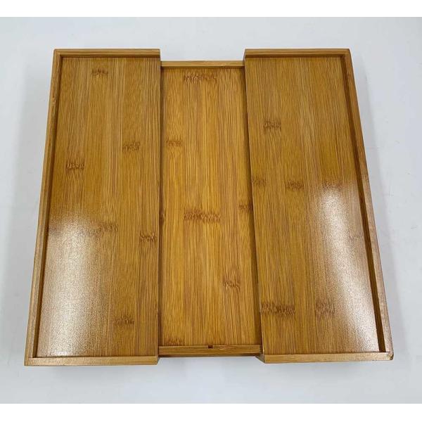 Expandable Bamboo Kitchen Drawer Organizer 7 Compartments Eco - Friendly