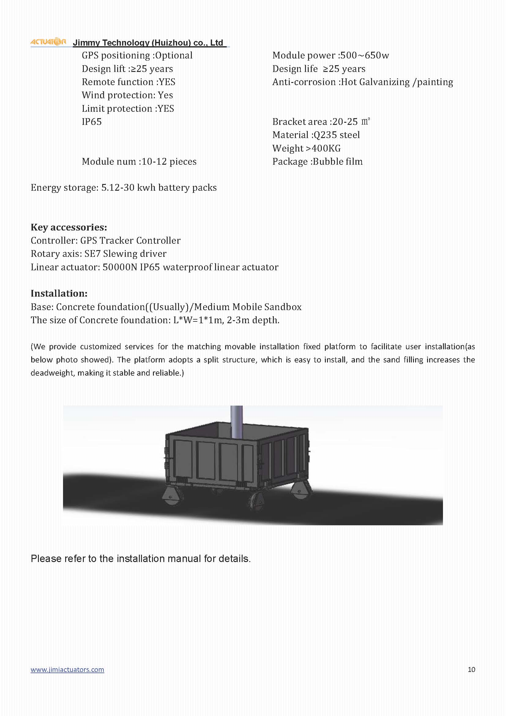 5KW 10-PANEL Heavy Duty Solar Panel System Linear Actuator Slew Drive Controller Key Components for Efficient Solar Tracking