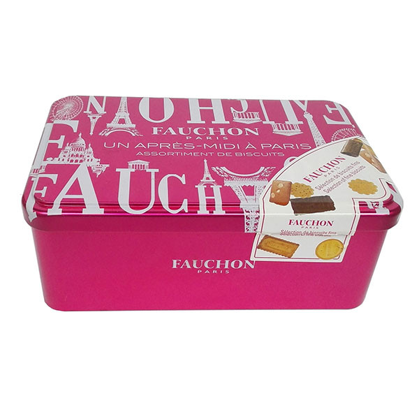 Custom Rectangle CYMK Printed Tin Cookie Containers ISO90001:2008