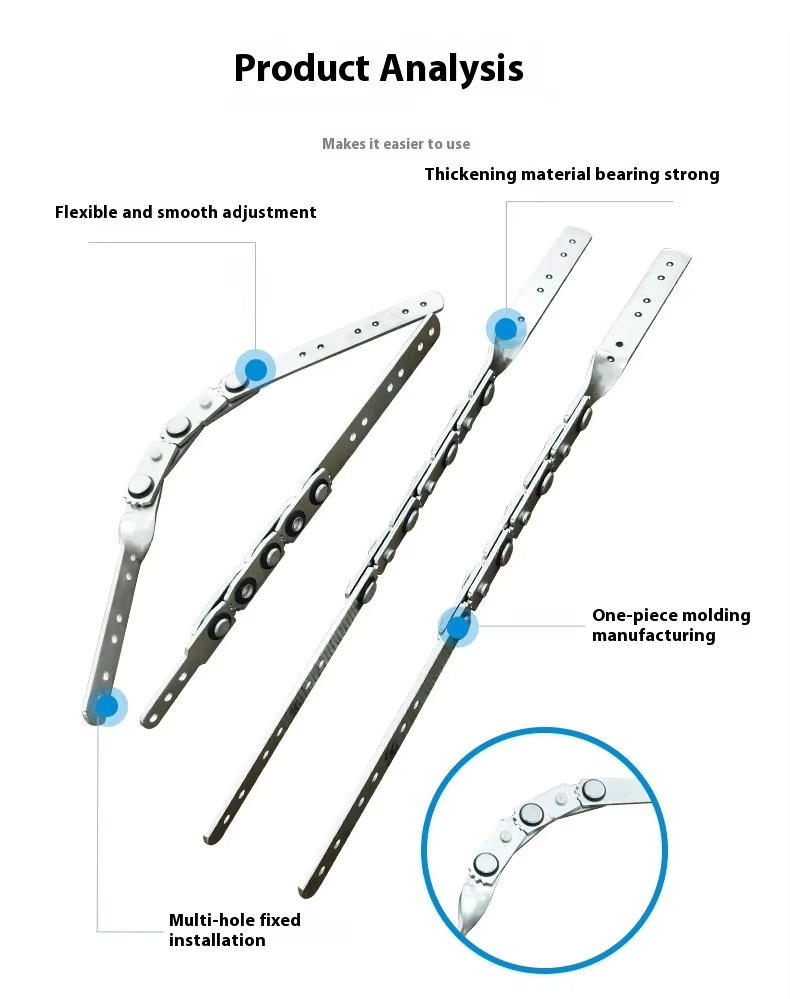 Adjustable Angle Sofa Headrest Hinge 180° Bending Hinge Multi-functional Furniture Hardware Accessory