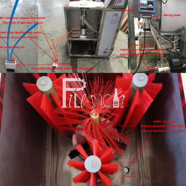 BS-2 Manual Control Decapper Washer Equipment 5 Gallon