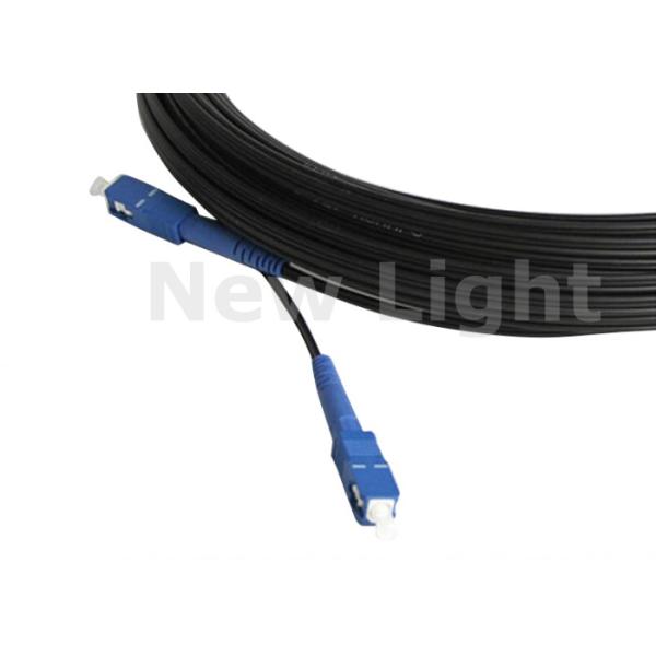 10M SC SM Simplex Fiber Patch Cord , Black Color FTTH Fiber Optic Cable