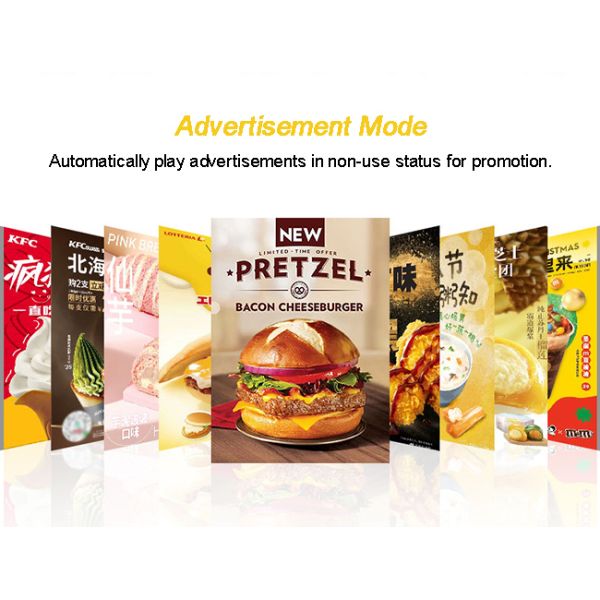 21.5 Inch Windows Touch Kiosk Ordering System Machine With POS System Cash Accepter Payment Kiosk QR Code Scanner for Restaurant