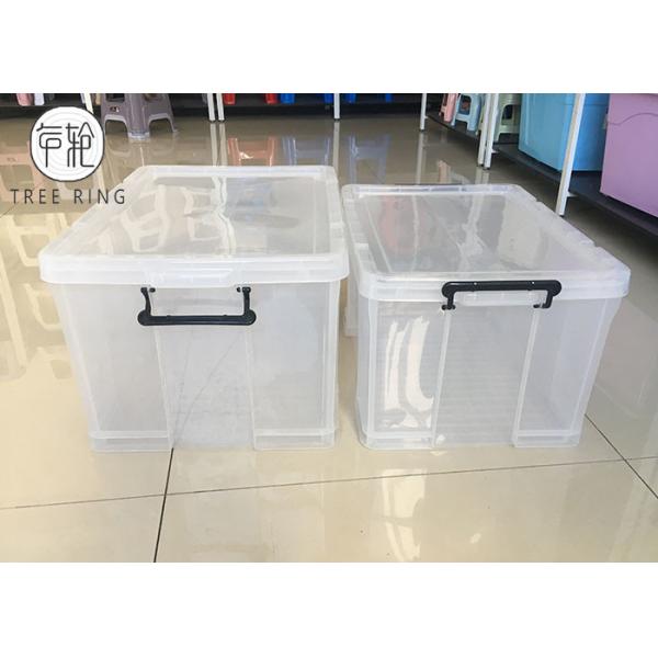 Clear / Transparent Collapsible Plastic Crate Lightweight 45l For Office