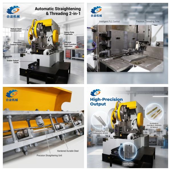 Factory Direct Automatic Straightening, Cutting and Thread Rolling All-in-One Machine for Screw Bolt Manufacturing