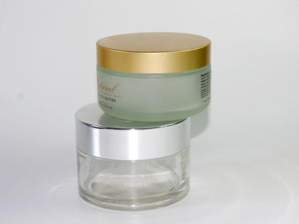 Buy JG-F04200 200g glass cosmetic jar/container & 89mm metal aluminum lid for cream,butter at wholesale prices