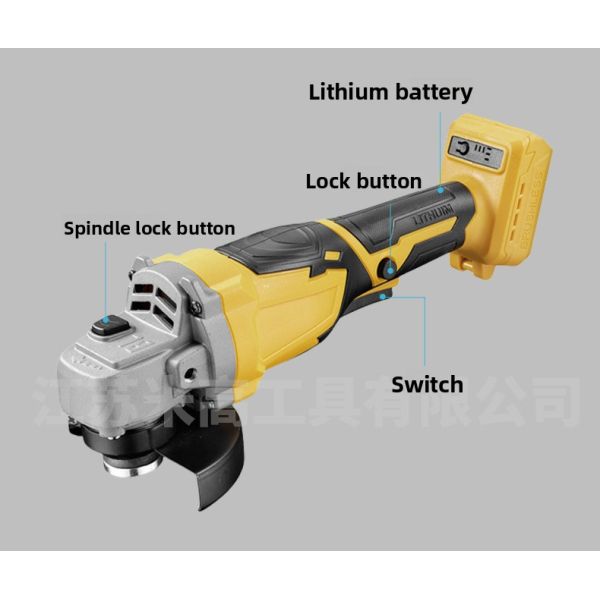 Compact and Rechargeable Brushless Angle Grinder with Multi-Function Polishing and Cutting Capabilities