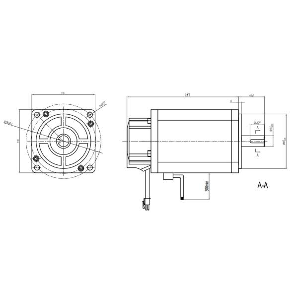 Low Voltage 48V Dc Brushless Servo Motor Customizable 110mm