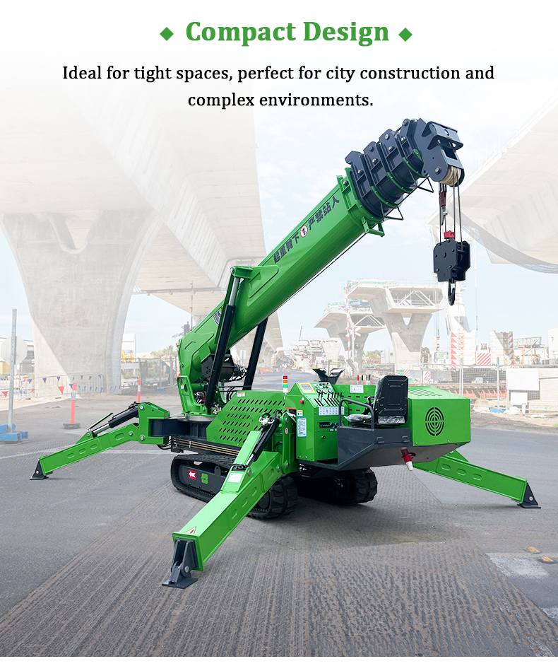 HTSC800 Dual Power Crawler Spider Crane Hexagonal Fully Automatic