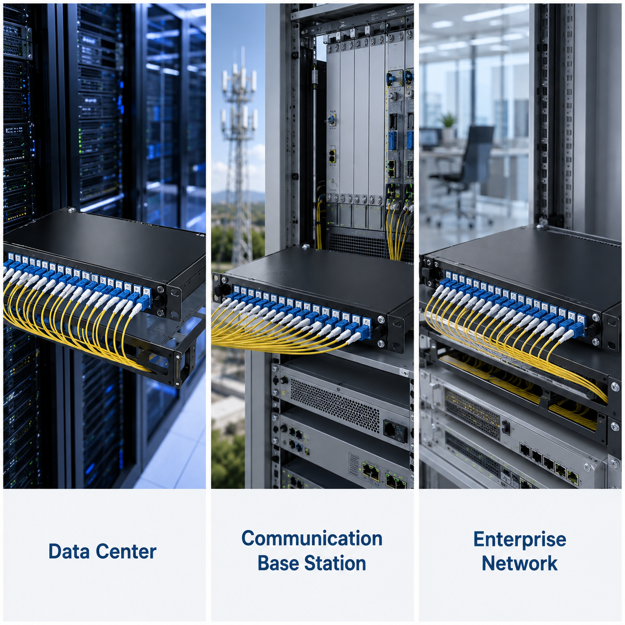1u fiber patch panel,1U Fiber Patch Panel Rack Mount Optical Fiber Distribution Panel High Density Cable Management for Data Center Telecom Enterprise