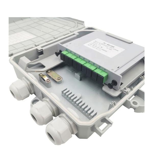 Wall Mounted Fiber Optic Distribution Box 1x8 PLC Splitter