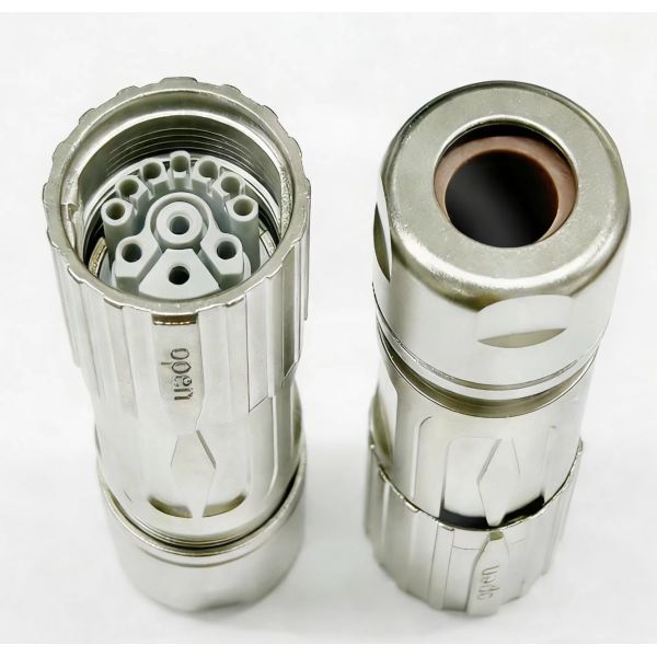 7-core M23 Servo Motor Connector with Silver Contact Plating for Wide Operating Temperature