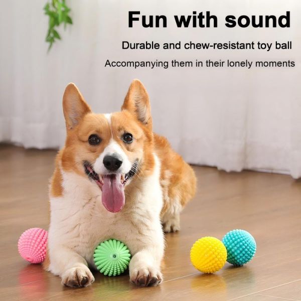 7.5cm Unbreakable TPR Silicone Dog Chewing Squeaky Toy For Grinding And Cleaning Teeth
