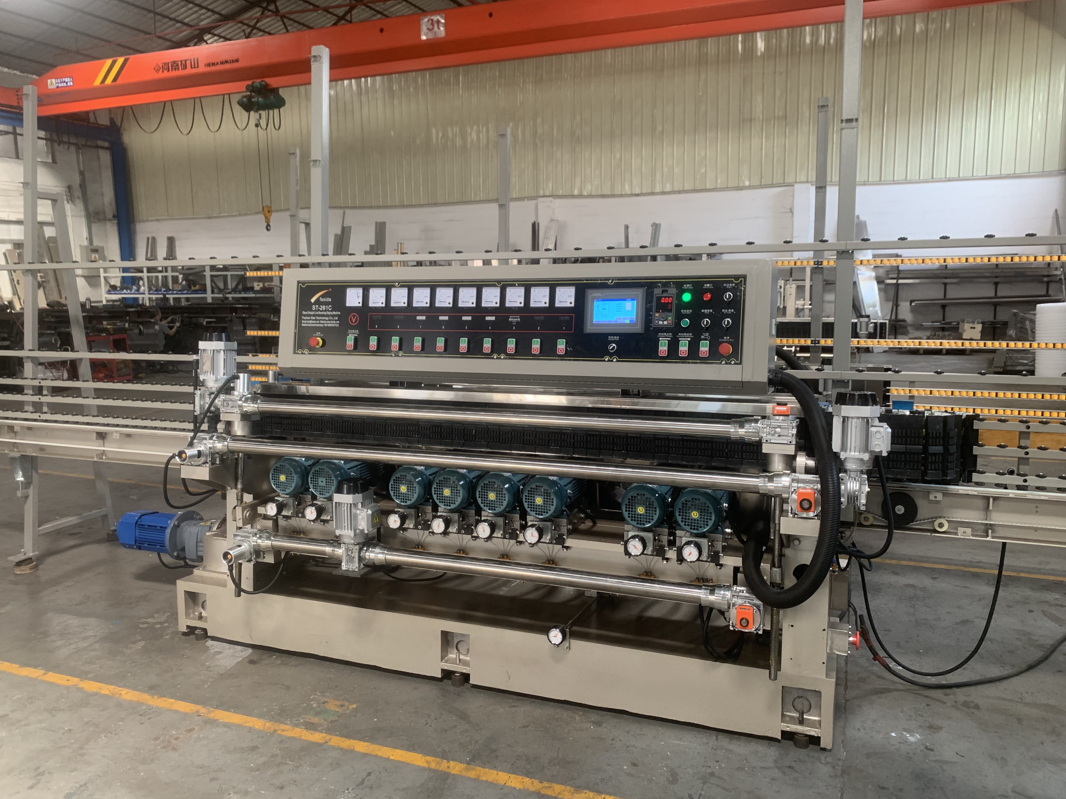 Fully Automatic Glass Beveling Machine 21kW With Transmission System