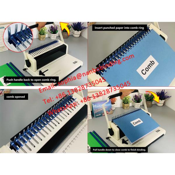 500 Sheets Notebook Comb Binding Machine With 14.3mm Pitch