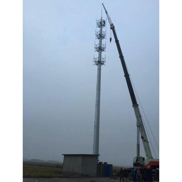 Q235 Octagonal Wireless Communication Towers , Telecommunication Monopole Antenna Towers