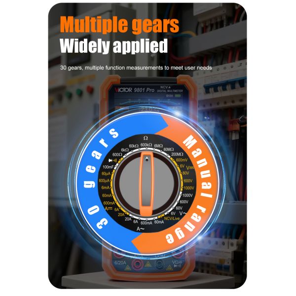 VICTOR 9801Pro Digital Multimeter with TFT screen 6000 counts display