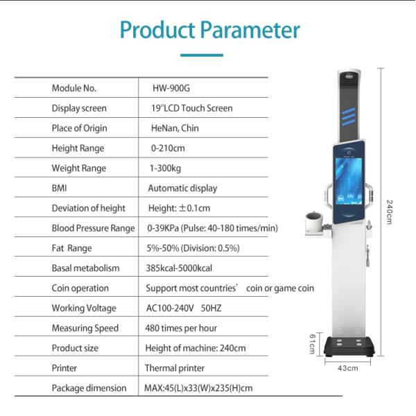 Steel 19 inch Android Medical Body Checking Machine with Advanced Multi Parameters