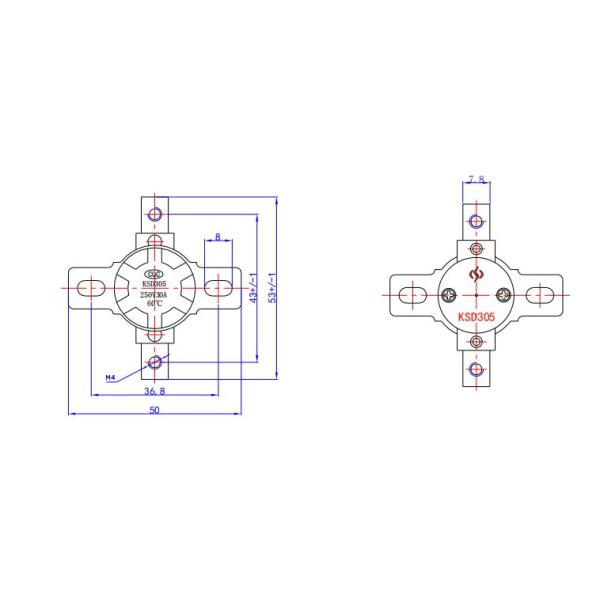 40A Thermal Overload Protector Phenolic Case 300MΩ Bimetal Thermostat Switch