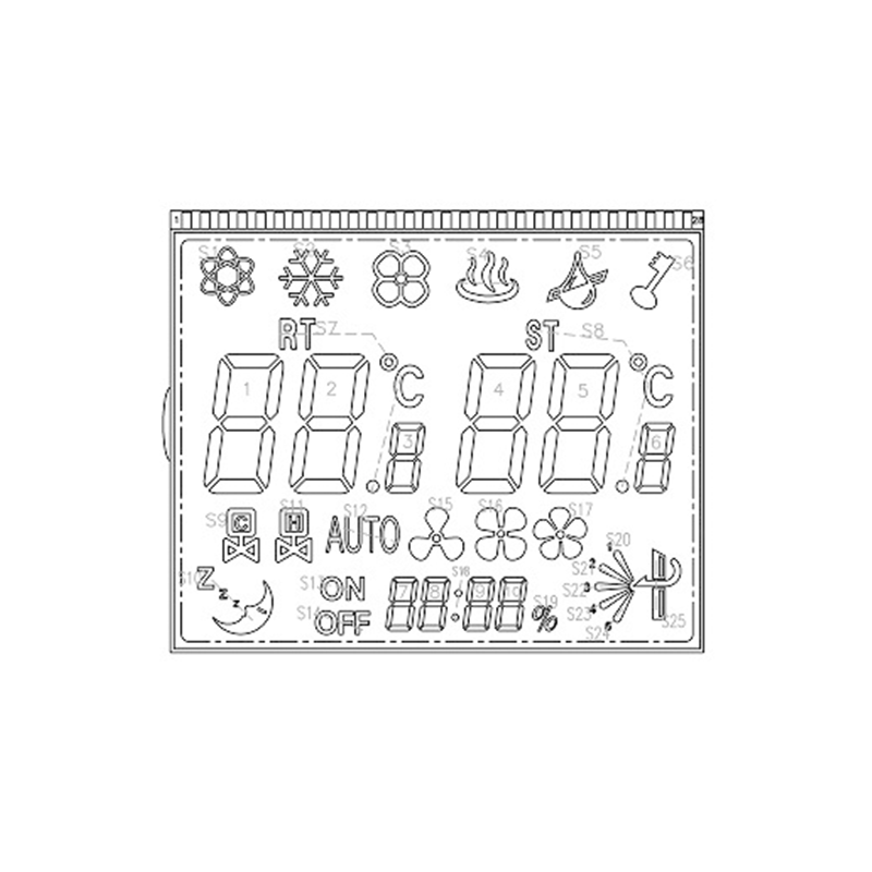 HTN High Brightness Segmented LCD Display for Over-Temperature Thermostat,segment lcd display,segment lcd