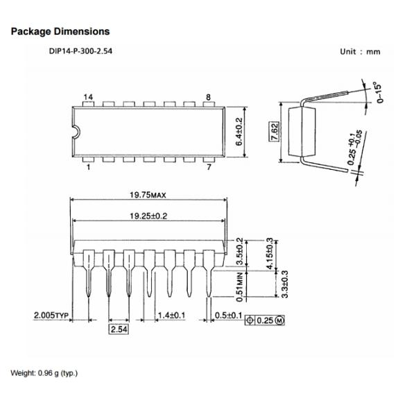 TC74ACT00F integrated Circuit Chip QUAD 2 INPUT NAND GATE