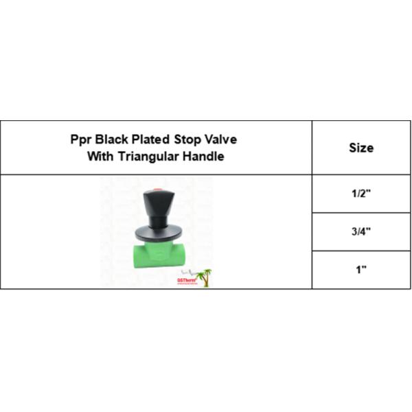 Ppr Black Plated Stop Valve With Triangular Handle BlackFlow Precision Valve Electrophoretic Black Coating