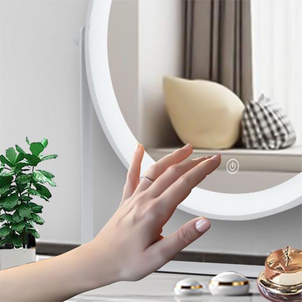 Compact Handheld LED Cosmetic Vanity Dressing Mirror For Makeup Individual Carton Packing