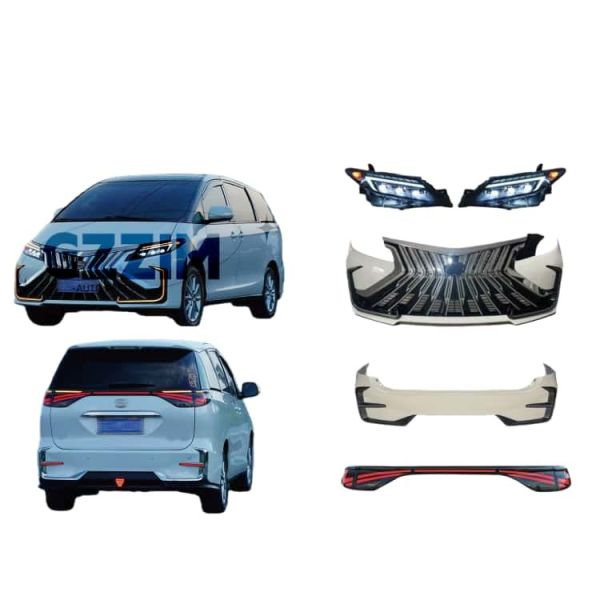 Toyota Previa Exterior Upgrade Kit Luxury Style Bumper With New Grille and Headlights Rear Accessories