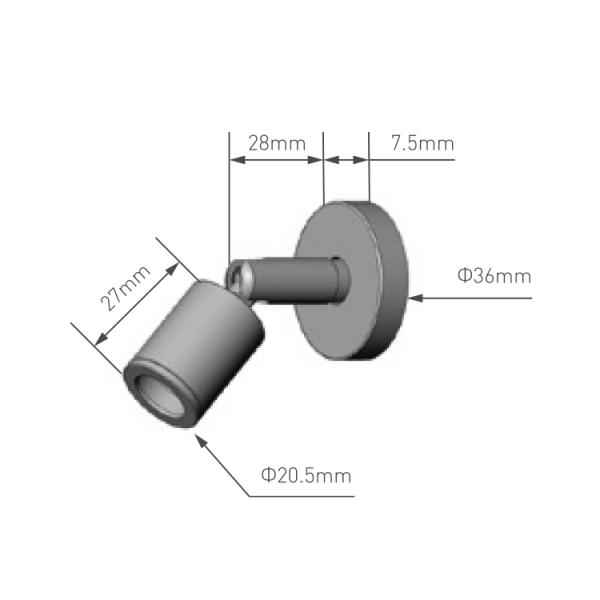 180 Degree Adjustable Surface Mounted Single Spotlight for Car Kitchen Hallway Bedroom