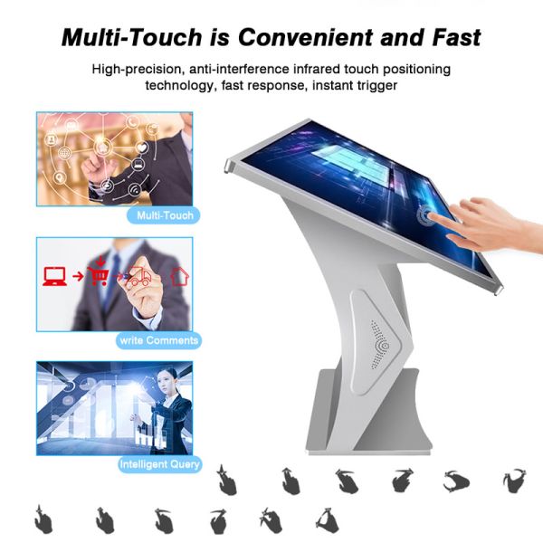 43 Inch Indoor Interactive Digital Display Android 7.1 OS Horizontal Digital Signage