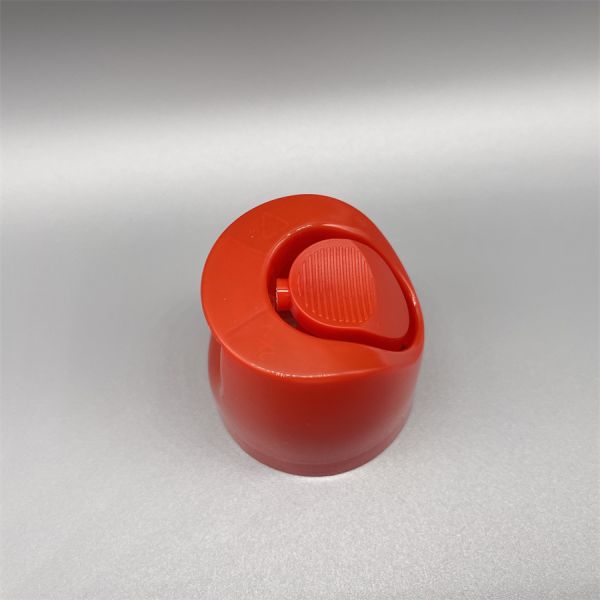 Aerosol spray cap showing side profile and snap-on mechanism