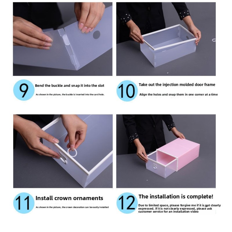 Dustproof Drop Front Plastic Shoe Boxes Transparent Pull Out Organizer Durable Storage Space Saver for Dorms