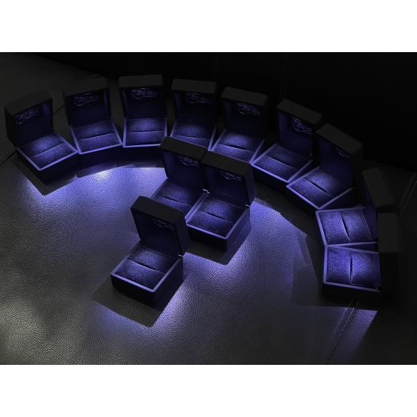 Customized Your Logo- Black LED Ring Box-Luxury