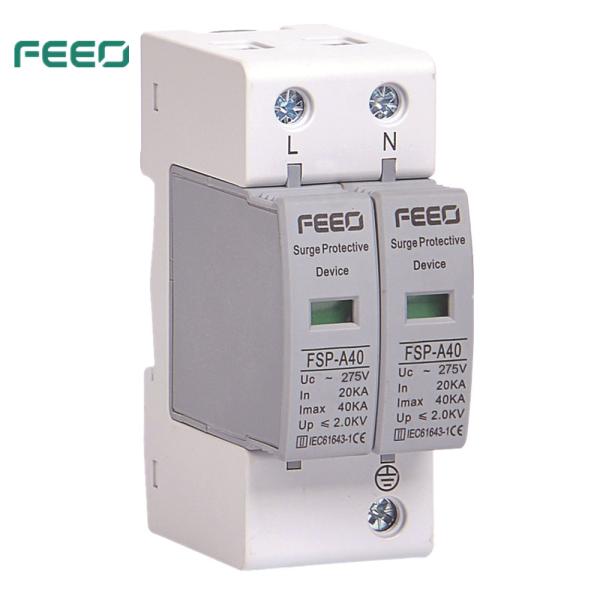 SPD Modular AC Surge Protector 40KA Rail 35mm Installation