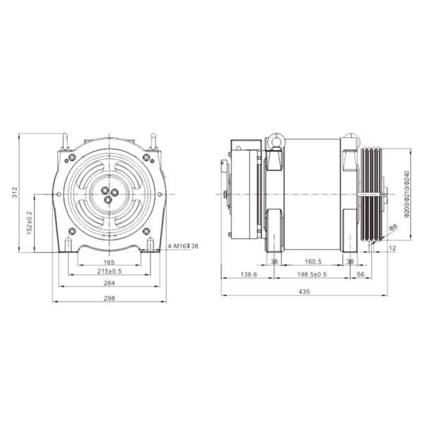0.4m/S Load 450kg Gearless Elevator Traction Machine For Lift Parts