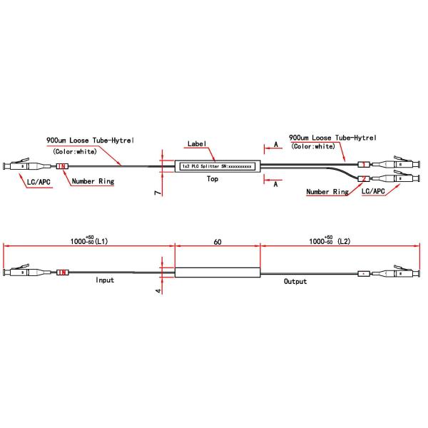 1x8 Plc Splitter single mode fiber opitc splitter