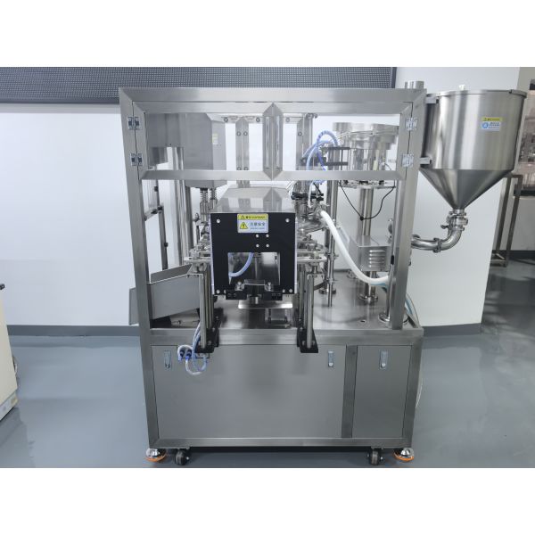 Dual-head Fully Automatic Nozzle-type Filling Sealing and Labeling Machine Plastic Bagged Liquids Pastes Easy to Operate