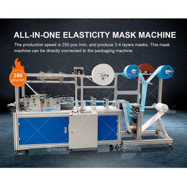 High Speed Elastic mask making machine 3-ply Flat disposable face mask making machine