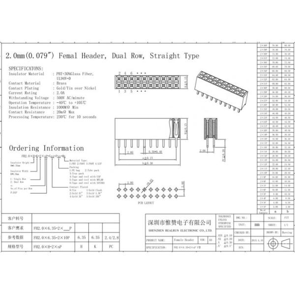 2mm Pitch Female Header Connector