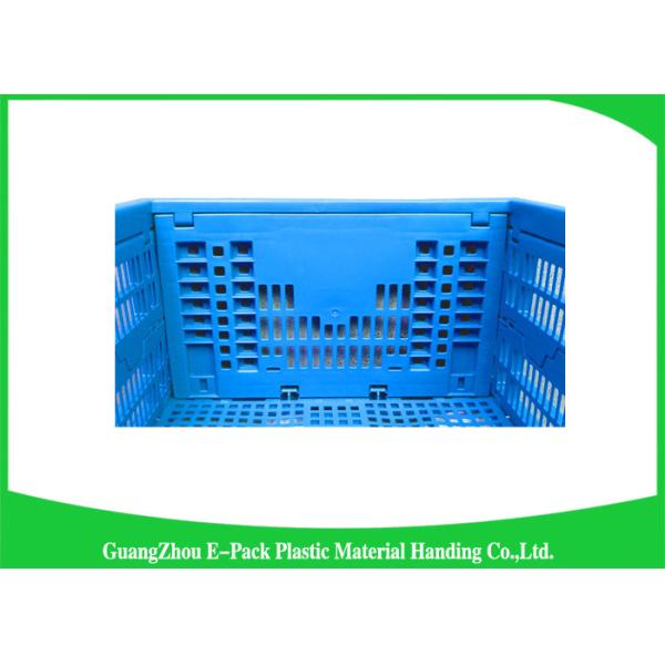 Collapsible Storage Crate With Attached Lids , Portable Plastic Folding Storage Boxes