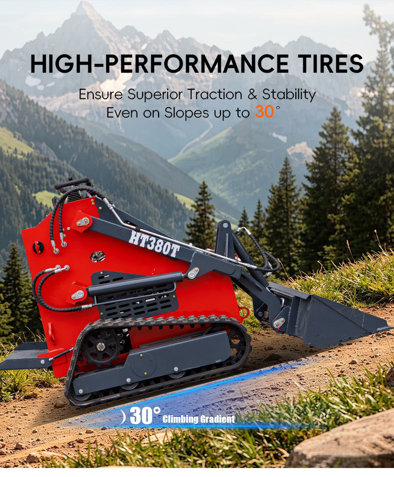 HT380T Mini Skid Steer Loader for Compact Multifunctional Operations