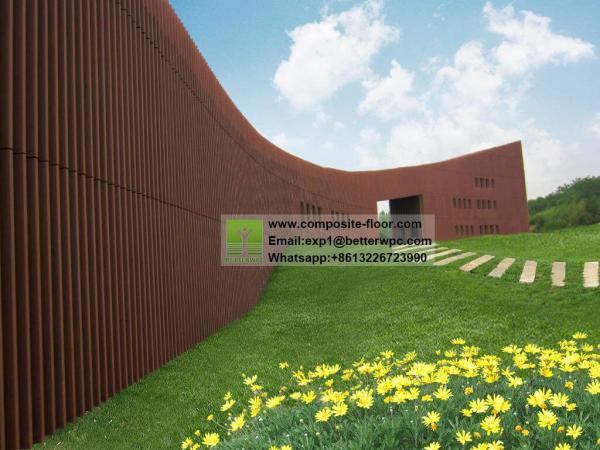 Exterior WPC Wall Decoration Material Outdoor Building Waterproof 3D Embossed Wall Wood Plastic Composite