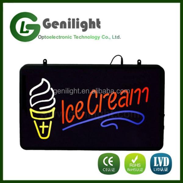 Customized High Visibility LED Ice Cream Sign with Lamp Light Source