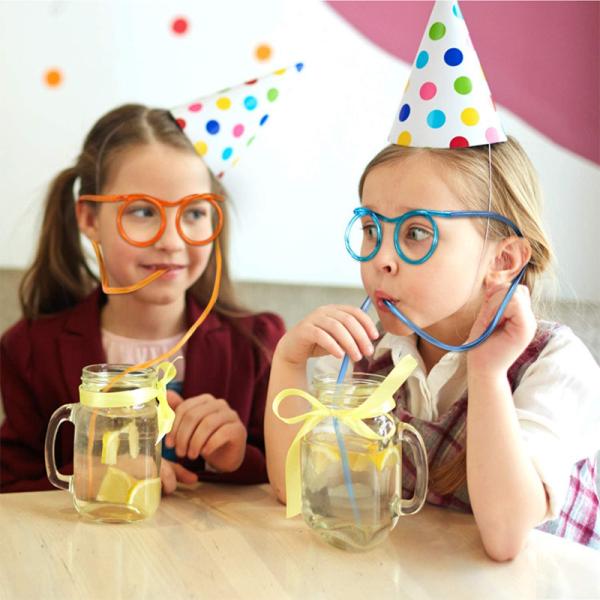Different Size Creative Plastic Fun Glasses Straws for Crazy and Unconventional Party