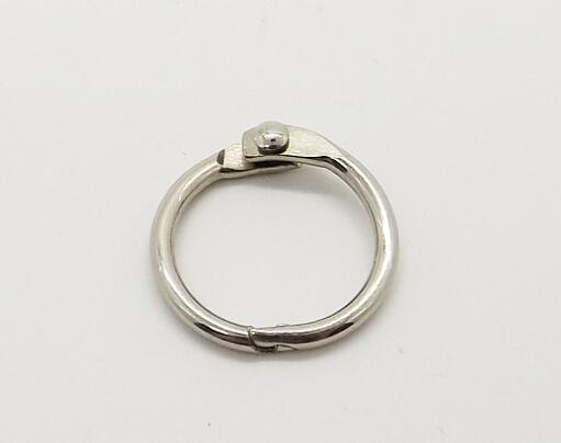 Metal silver nickel finish 76mm(3")loose leaf ring book binding ring hinged snap hook ring